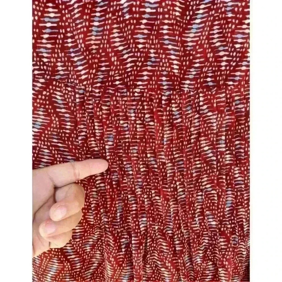 Veronica Beard Womens Priya pintucked printed silk-georgette mini dress Brick 2 - Picture 7 of 16